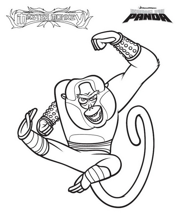 Plansa de colorat cu Kung Fu Panda 44 39
